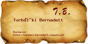 Turbéki Bernadett névjegykártya