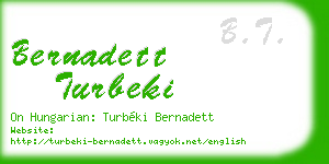 bernadett turbeki business card