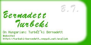 bernadett turbeki business card